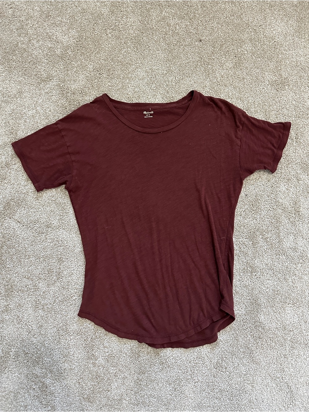Madewell Scoop Neck Tee in Burgundy